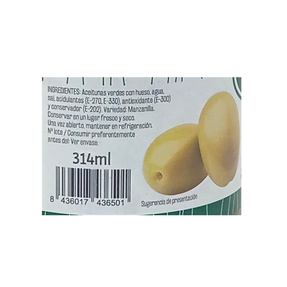 Aceitunas verdes con hueso Vima Foods (290 g / 10.23 oz) - Miniatura 2