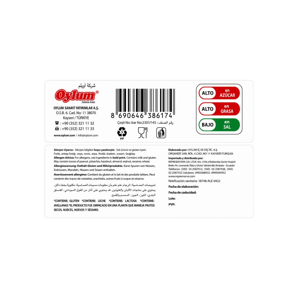 Sorbeto de cacao con crema de coco Oylum (35 g / 1.2 oz) - Miniatura 4