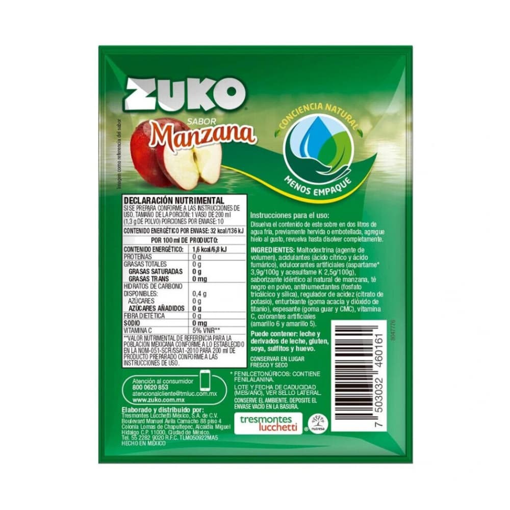 Refresco instantáneo sabor manzana Zuko (13 g) - Miniatura 2