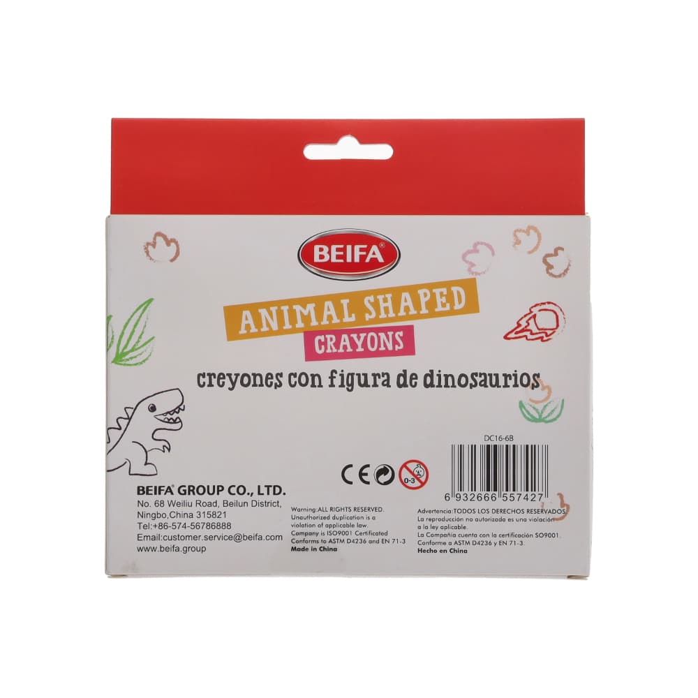 Crayolas con figura de dinosaurios BEIFA (6 U) - Miniatura 2