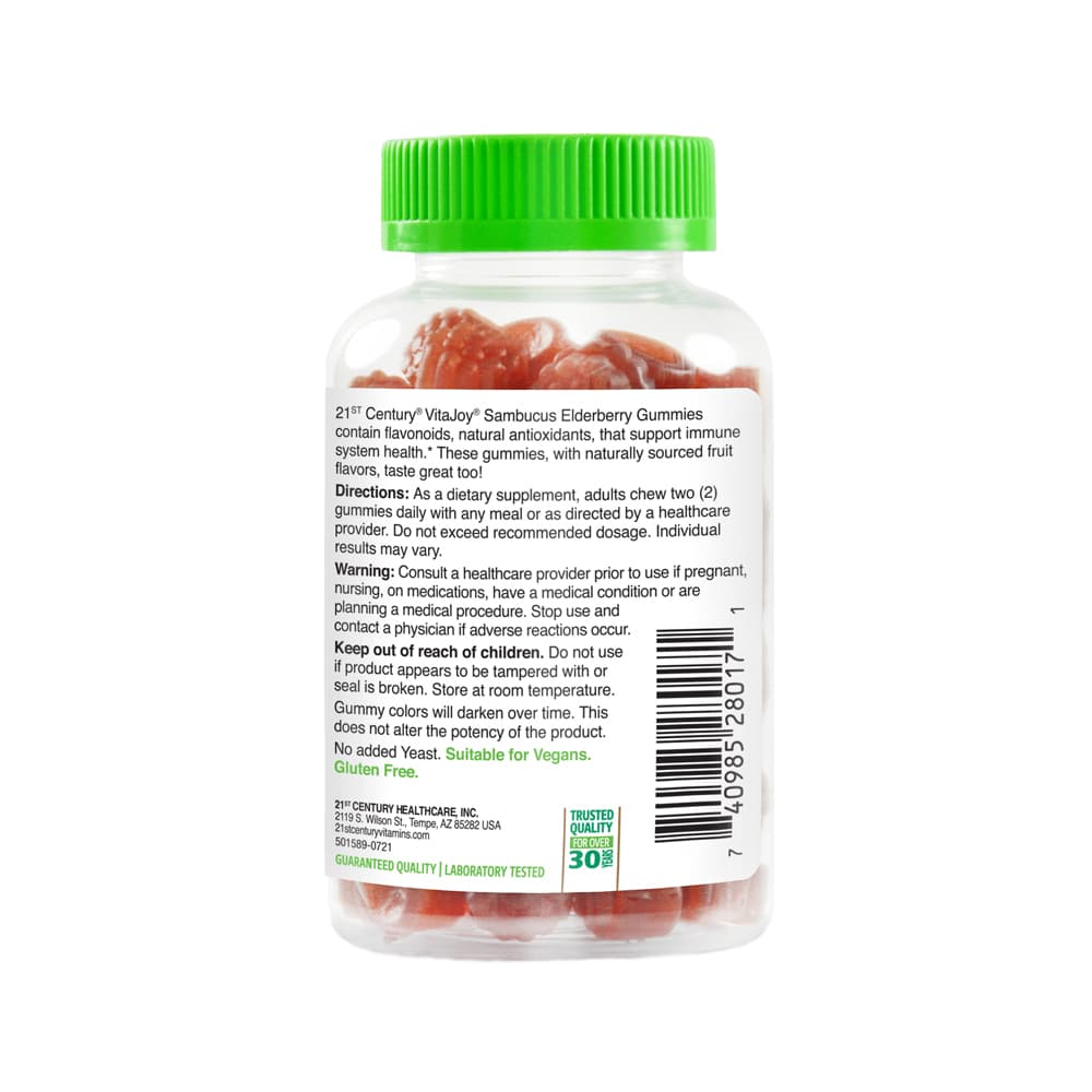 Gomitas de saúco con Vitamina C y Zinc VitaJoy 100 mg 21st Century (60 gomitas) - Miniatura 4