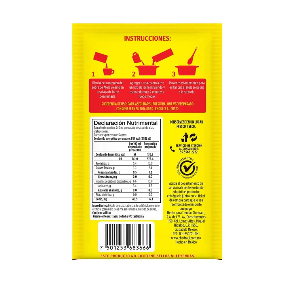 Atole sabor a nuez Selecto (47 g / 1.65 oz) - Miniatura 5