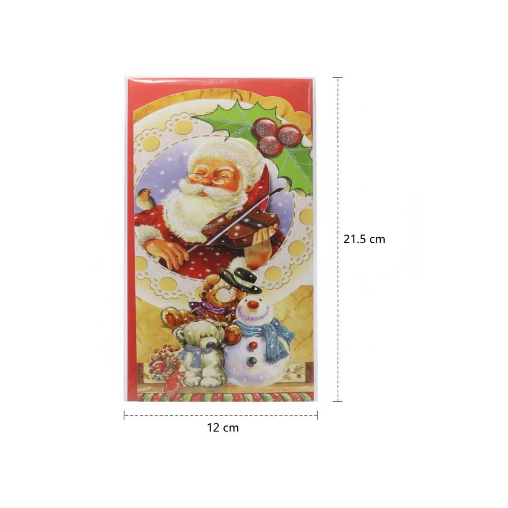 Postal decorada para Navidad diseños variados 3D 21,5 x 12 cm Casa y Menaje - Miniatura 3