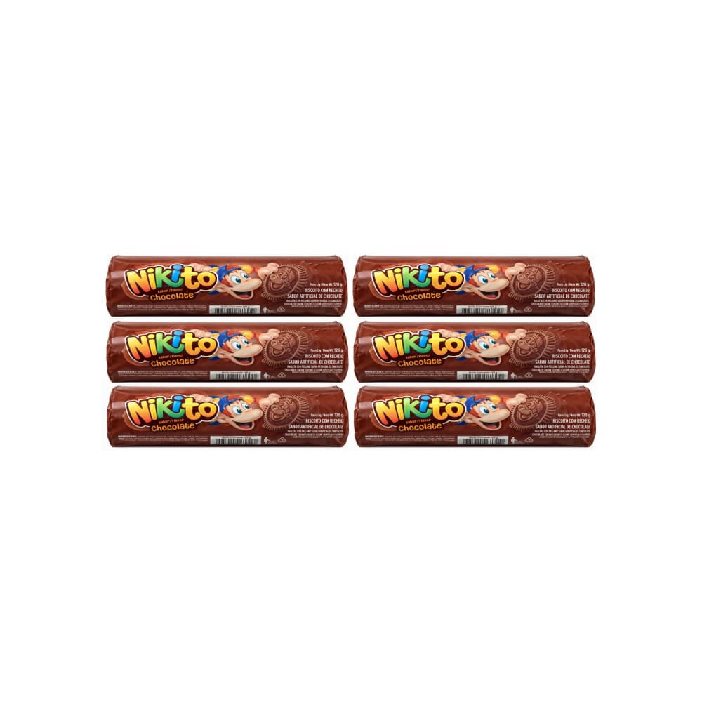 Galletas dulces con crema sabor chocolate Nikito (6 x 120 g / 4.23 oz) - Miniatura 1