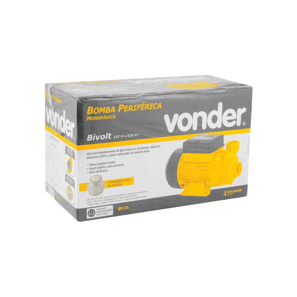 Bomba periférica - motobomba de 127 - 220 V Vonder BPV375 - Miniatura 5