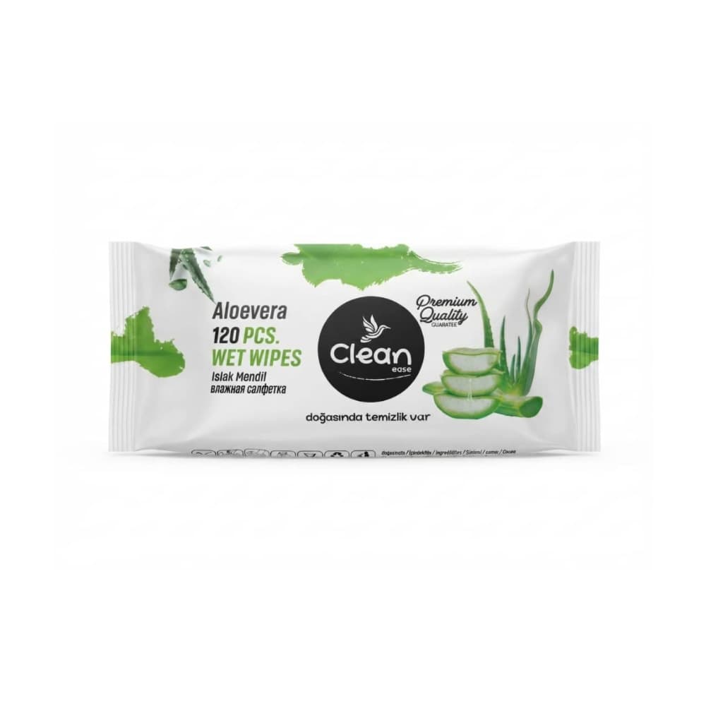 Toallitas húmedas con extracto de aloe vera Clean Ease (120 U) - Miniatura 1