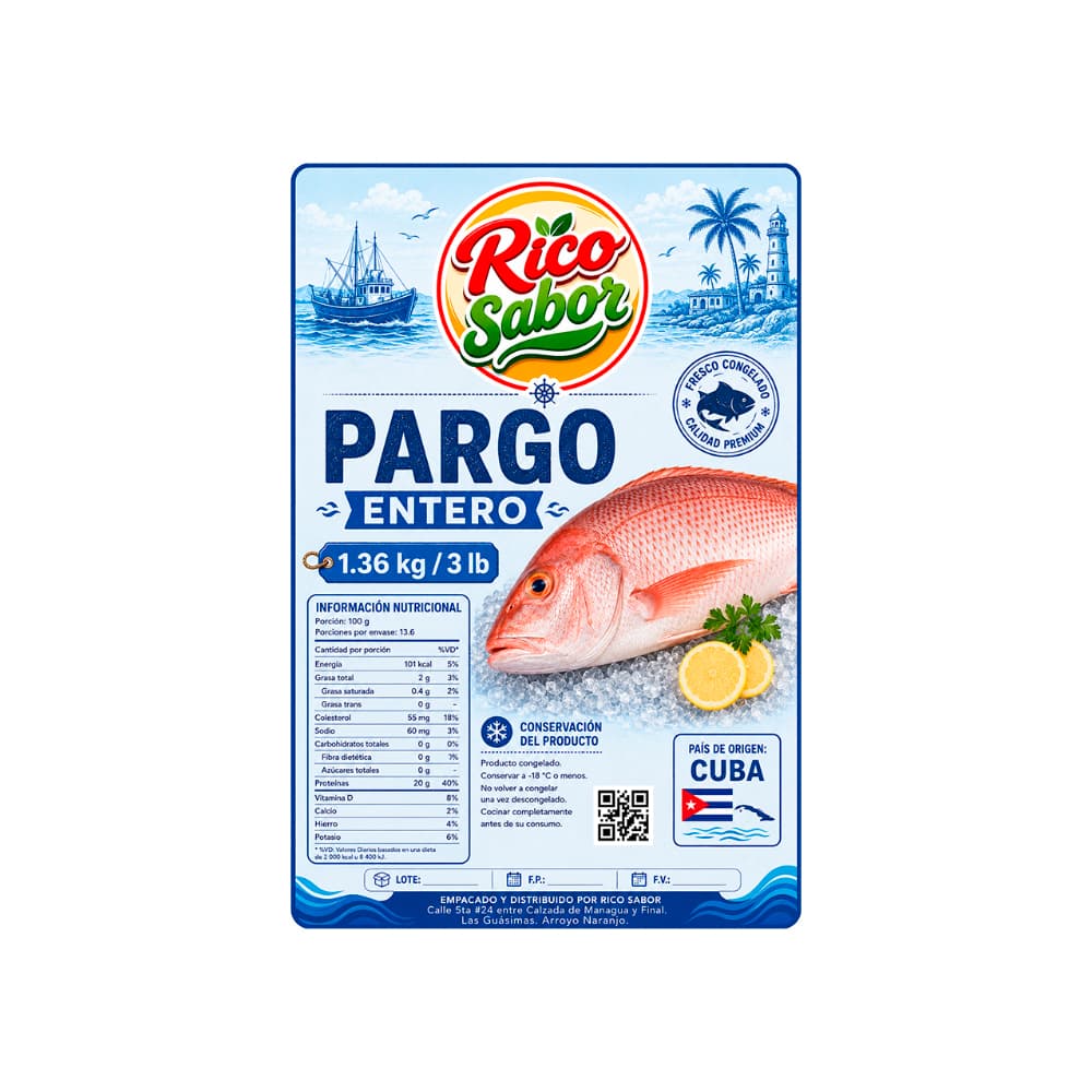 Pargo entero Rico Sabor (1.36 kg / 3 lb) - Miniatura 2