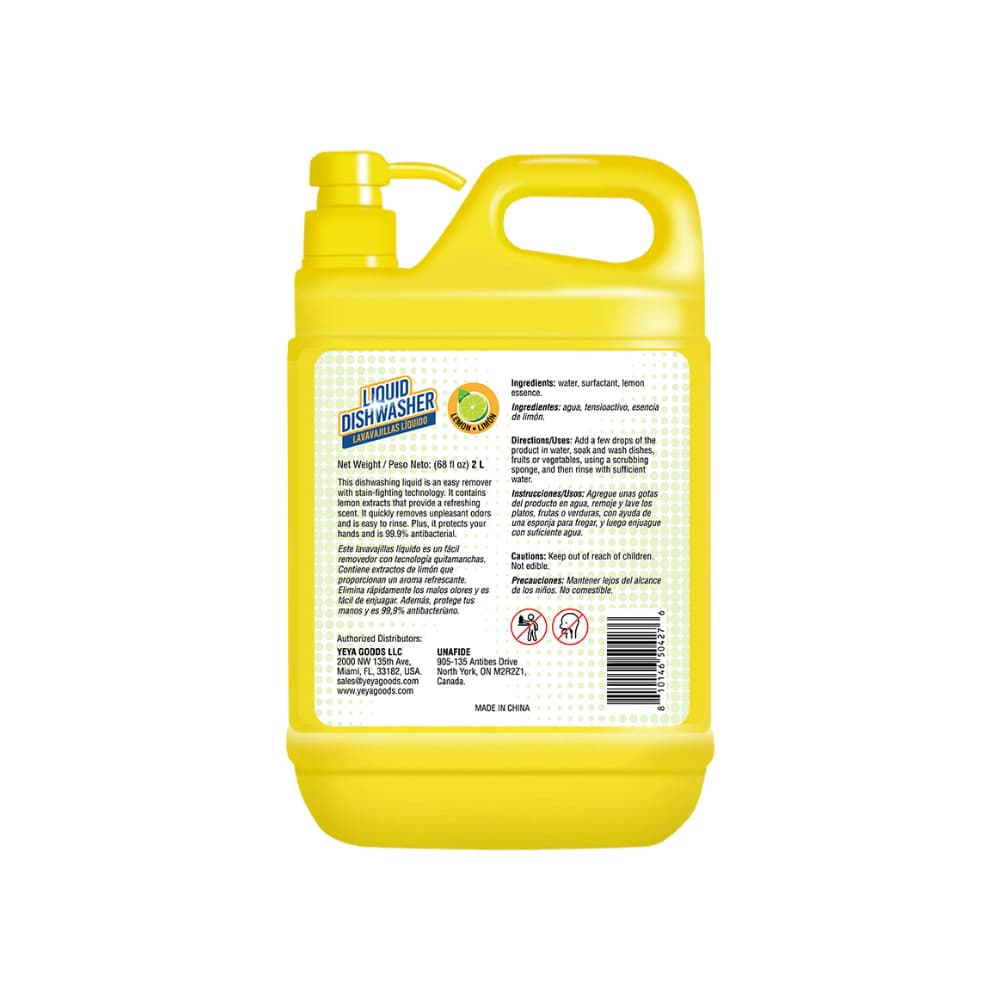 Lavavajillas líquido con aroma a limón fórmula concentrada Yeya (6 X 2 L) - Miniatura 3