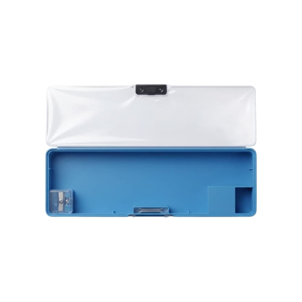 Estuche escolar para lápices de plástico con sacapuntas azul con diseño del espacio Gutza - Miniatura 3