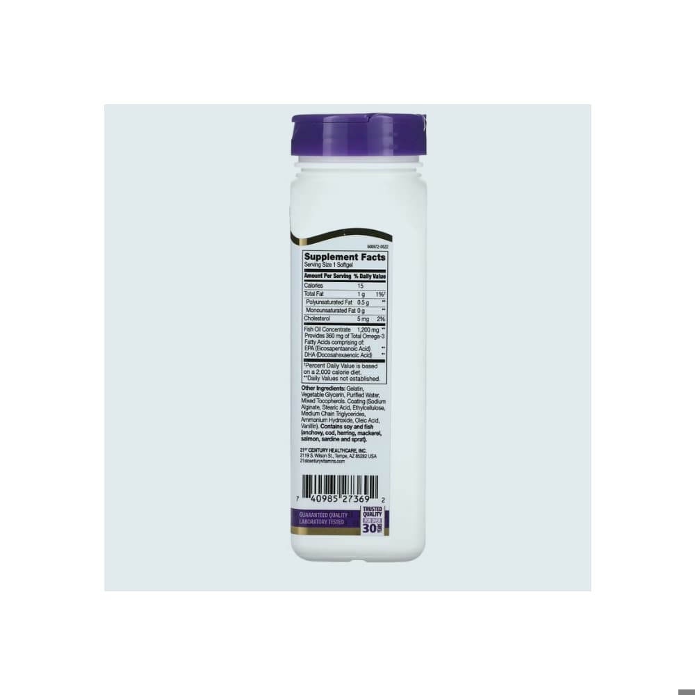 Aceite de pescado 1200 mg con recubrimiento entérico 21st Century (90 cápsulas blandas) - Miniatura 6