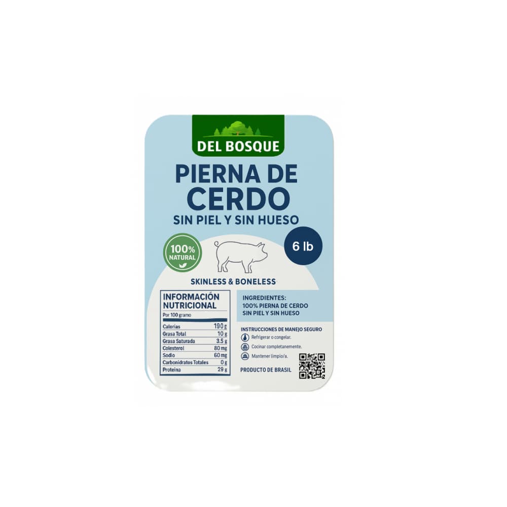 Pierna de cerdo sin piel y sin hueso Del Bosque (2.72 kg / 6 lb) - Miniatura 3