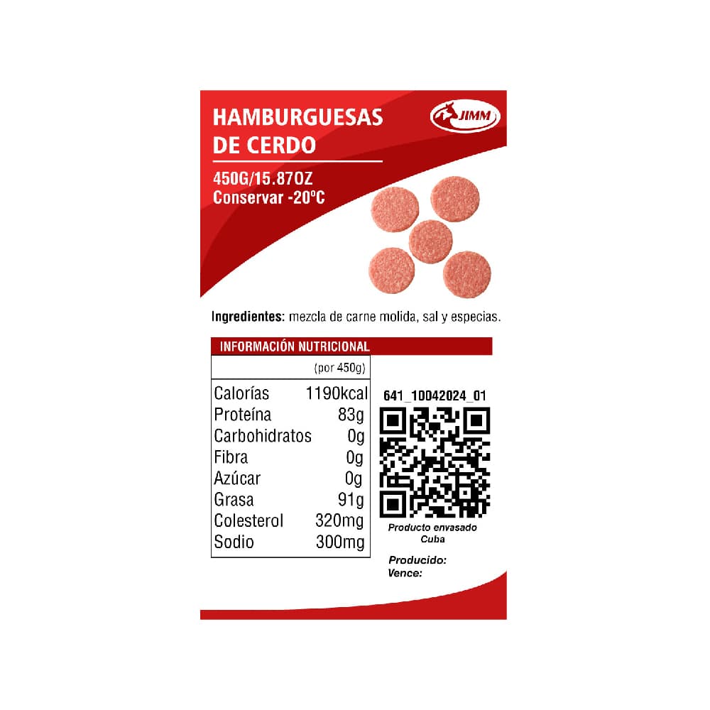 Hamburguesas de cerdo Jimm (450 g / 15.87 oz) - Miniatura 4