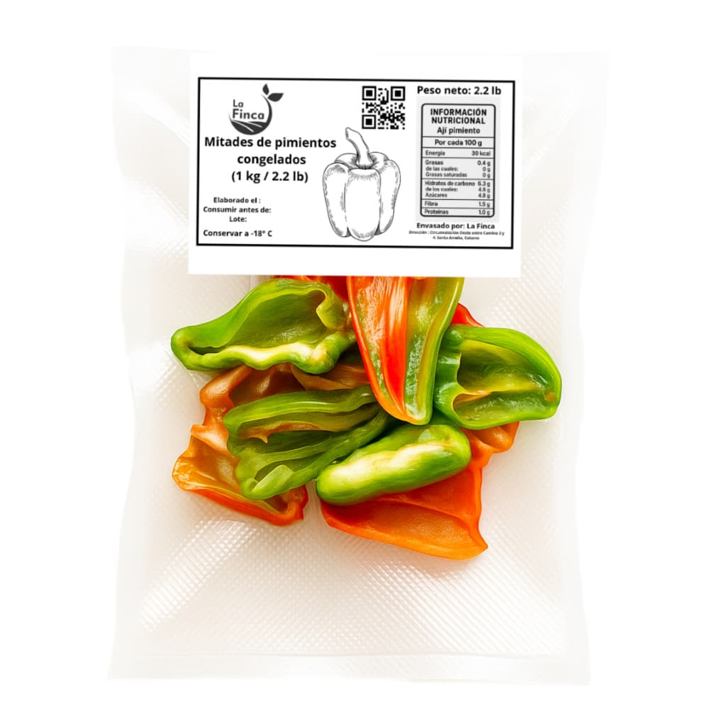 Mitades de pimientos congelados La Finca (1 kg / 2.2 lb) - Miniatura 3