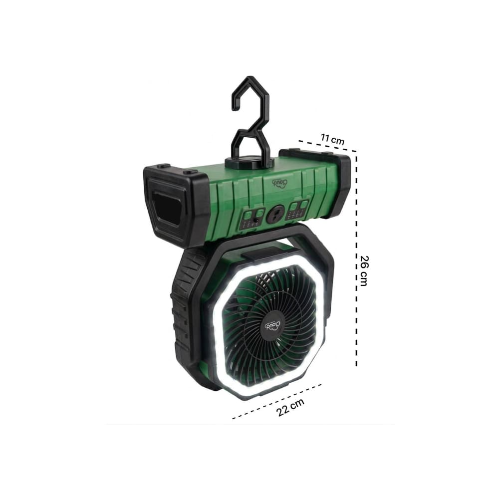 Ventilador verde recargable con luz LED F6 CEPFWS-B Cloud - Miniatura 2