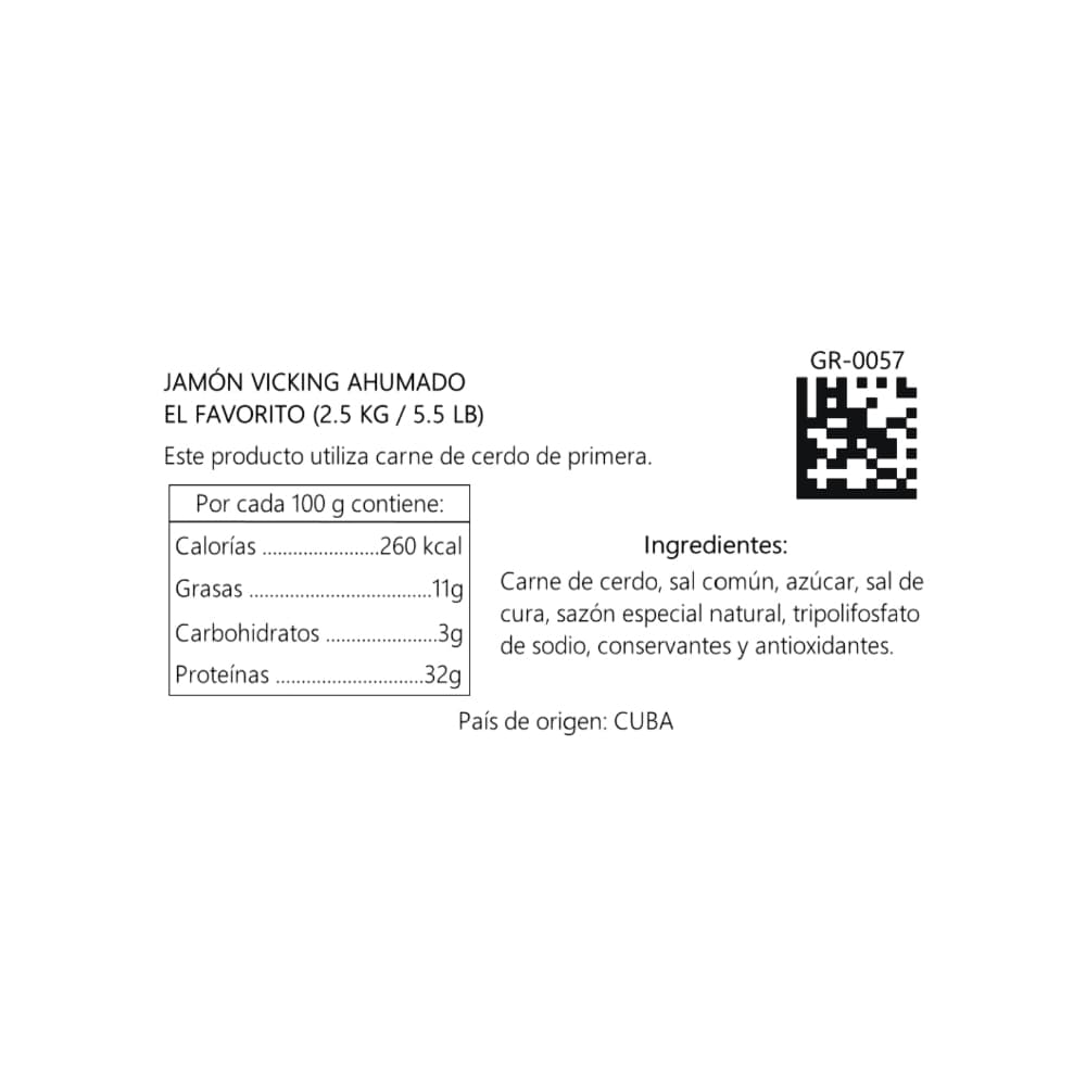 Jamón vicking ahumado El Favorito (2.5 kg / 5.5 lb) - Miniatura 3