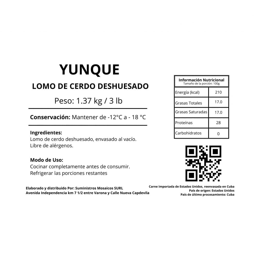 Lomo de cerdo deshuesado Yunque (1.37 kg / 3 lb) - Miniatura 3
