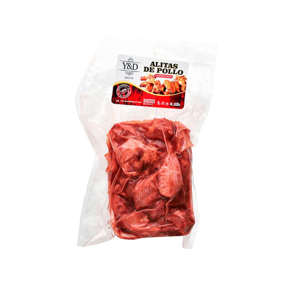 Alitas de pollo condimentadas Y&D Ricos (1 kg / 2.2 lb) - Imagen 1