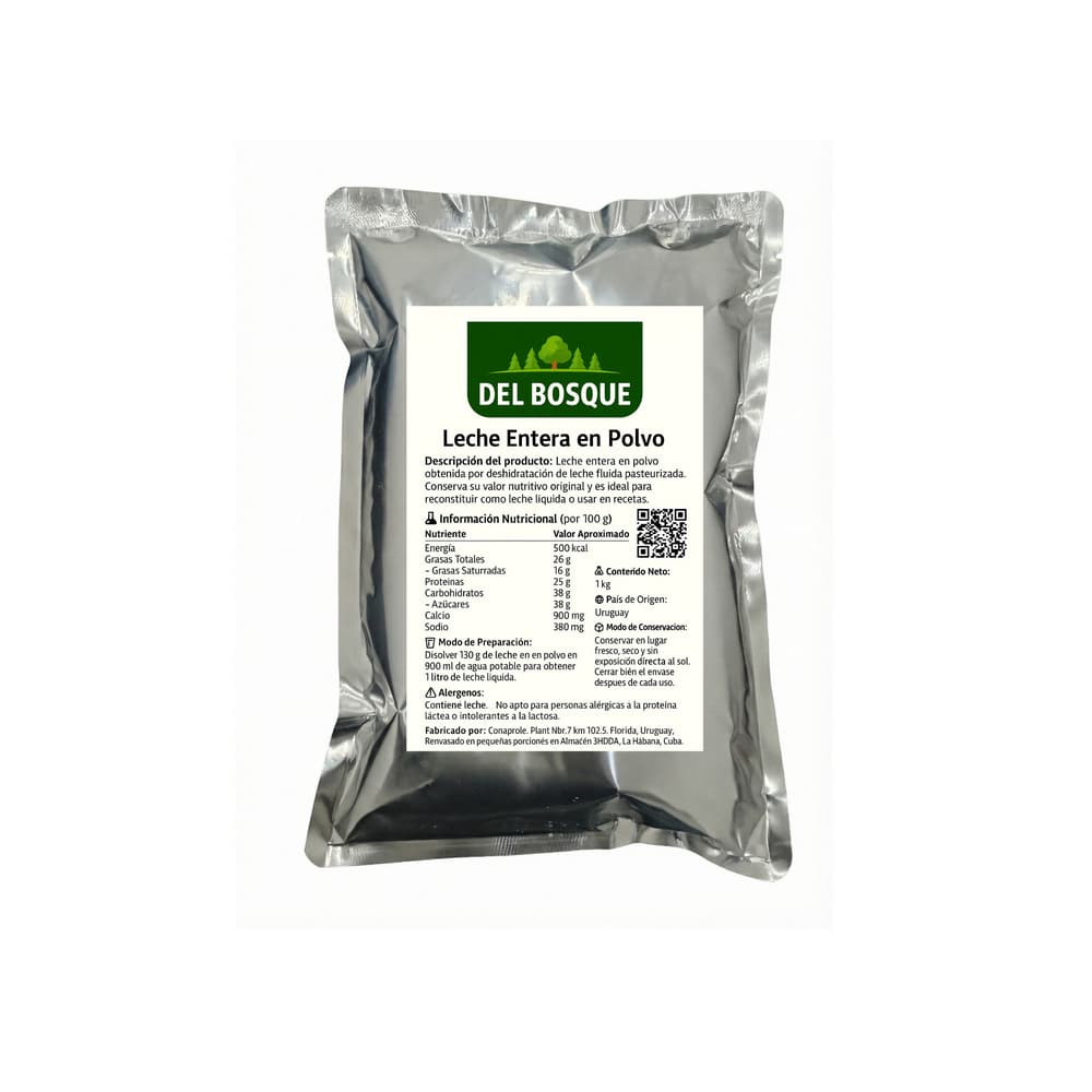 Leche en polvo entera Del Bosque (1 kg / 2.2 lb) - Miniatura 4