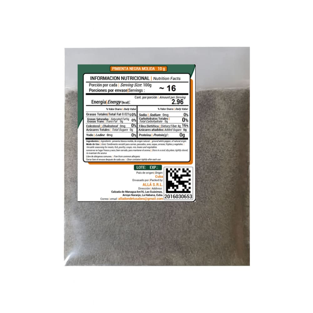 Pimienta negra molida ALLÁ (10 g) - Miniatura 3