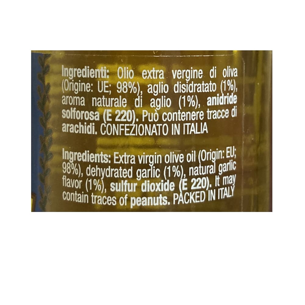 Aceite de oliva extra virgen aromatizado al ajo Dante (250 ml) - Miniatura 3