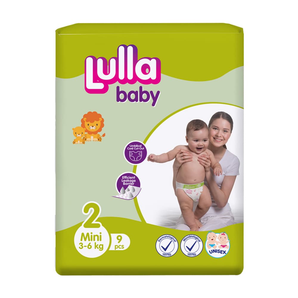 Pañales desechables para bebé etapa 2 Mini Lulla Baby (9 U) - Imagen 1