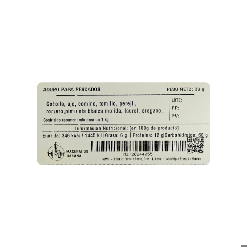 Adobo para pescados Macerados Habana (30 g / 1.06 oz) - Miniatura 2