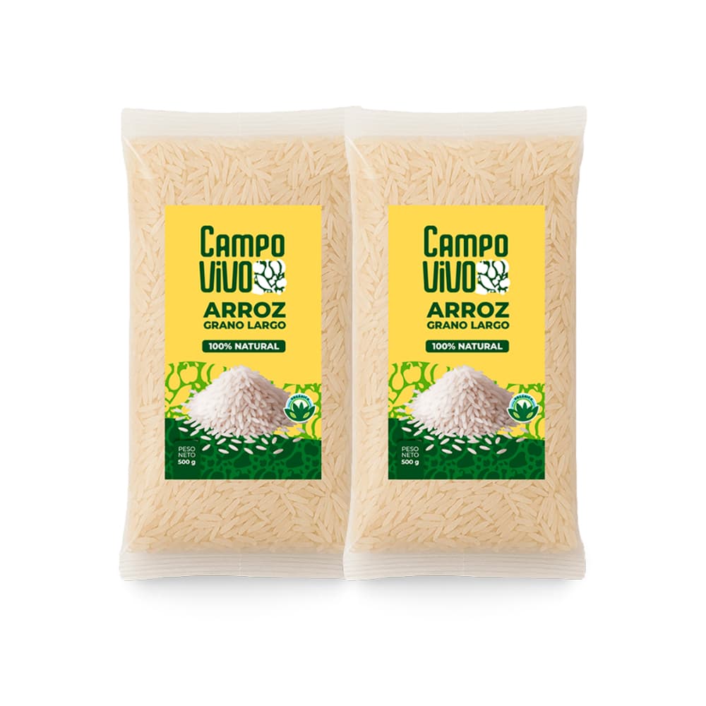 Arroz de grano largo Campo Vivo (2 x 500 g / 1.1 lb) - Imagen 1
