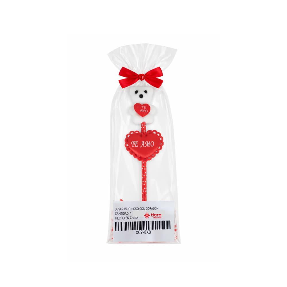 Bolígrafo decorado con oso y corazón Tiara - Miniatura 2