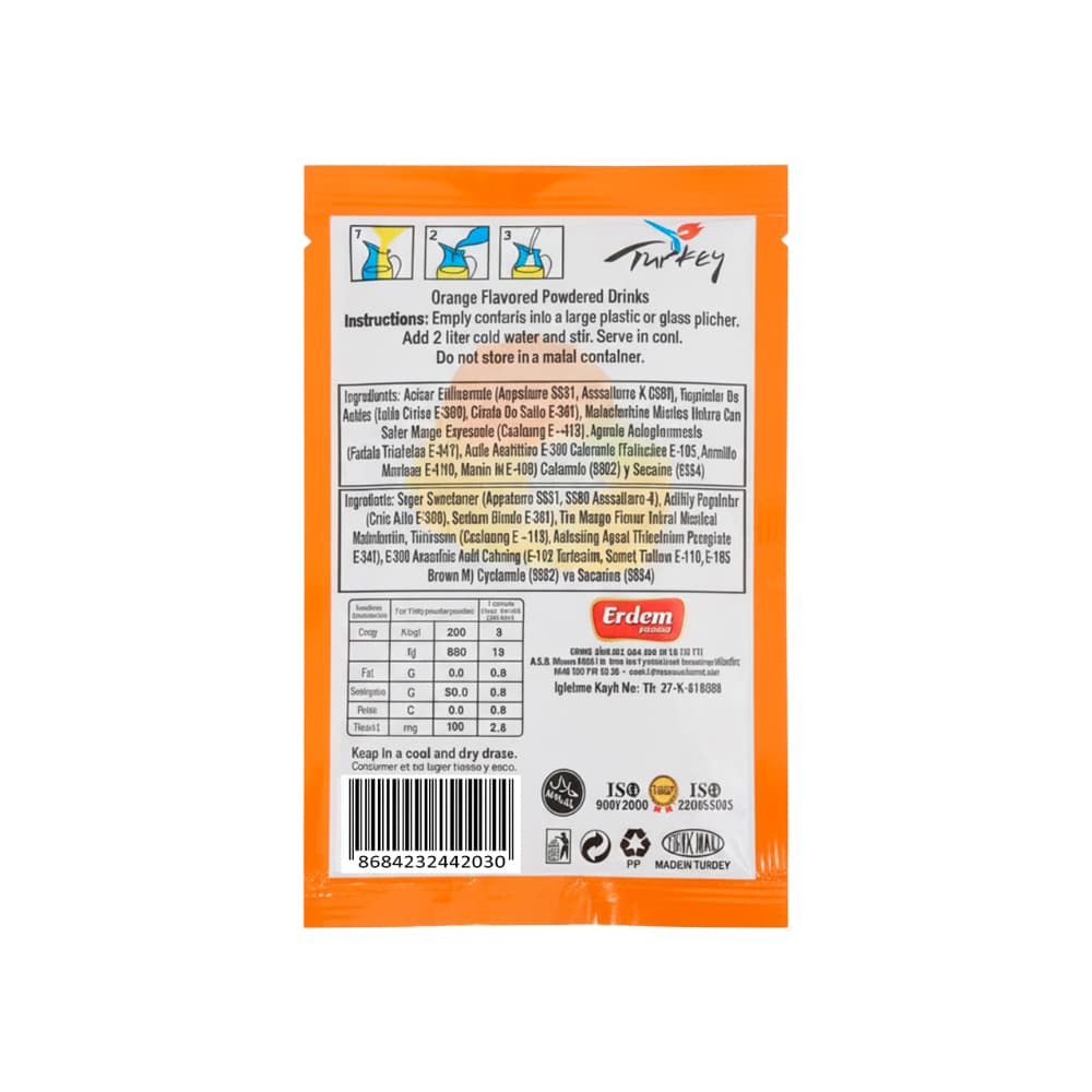 Refresco instantáneo sabor naranja Vivi Fresh Erdem (24 x 10 g) - Miniatura 2