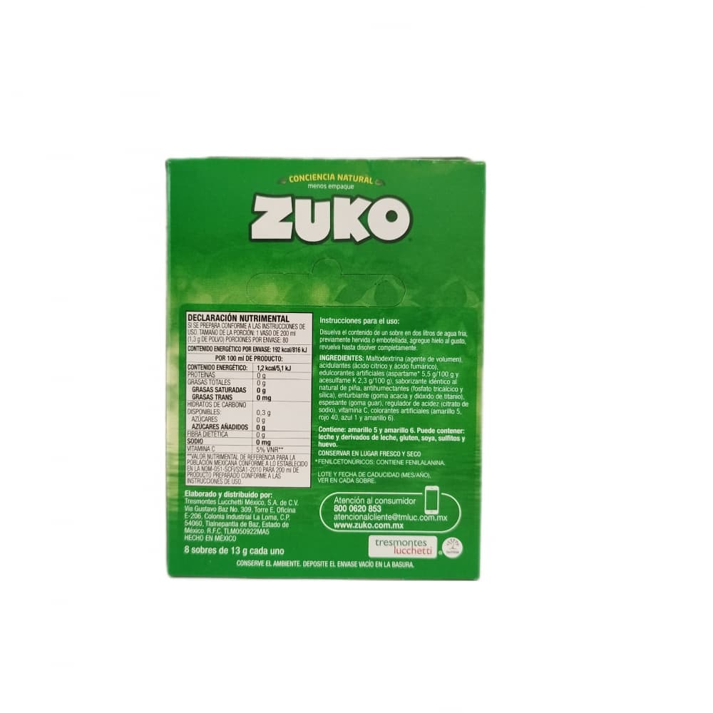 Refresco instantáneo sabor piña Zuko (104 g / 3.66 oz) - Miniatura 6