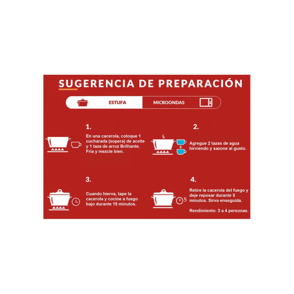 Arroz blanco Brilhante (1 kg / 2.2 lb) - Miniatura 4