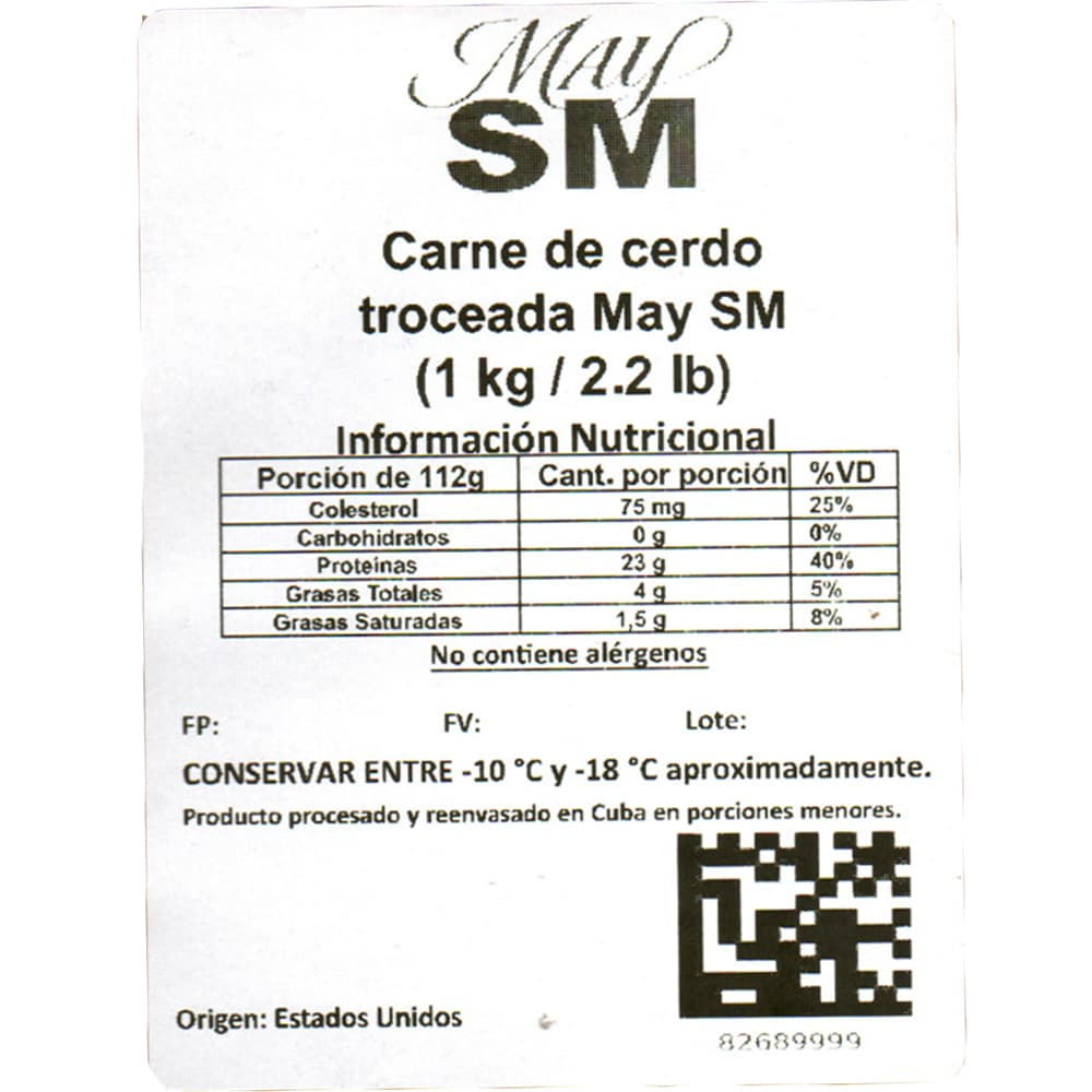 Carne de cerdo troceada May SM (1 kg / 2.2 lb) - Miniatura 3