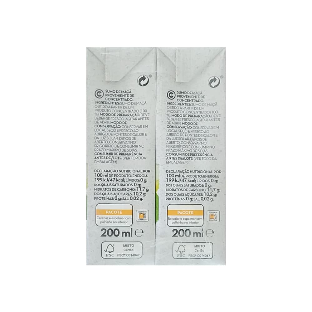 Zumo de Manzana 100% Continente (6 x 200 ml / 7.05 oz) - Miniatura 2