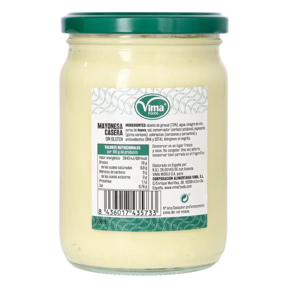 Mayonesa casera Vima Foods (450 ml) - Miniatura 2