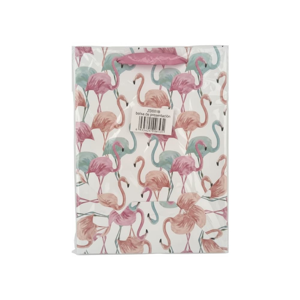 Bolsa de regalo mediana con diseño de flamenco P53 (25 x 18 x 10 cm) - Miniatura 3