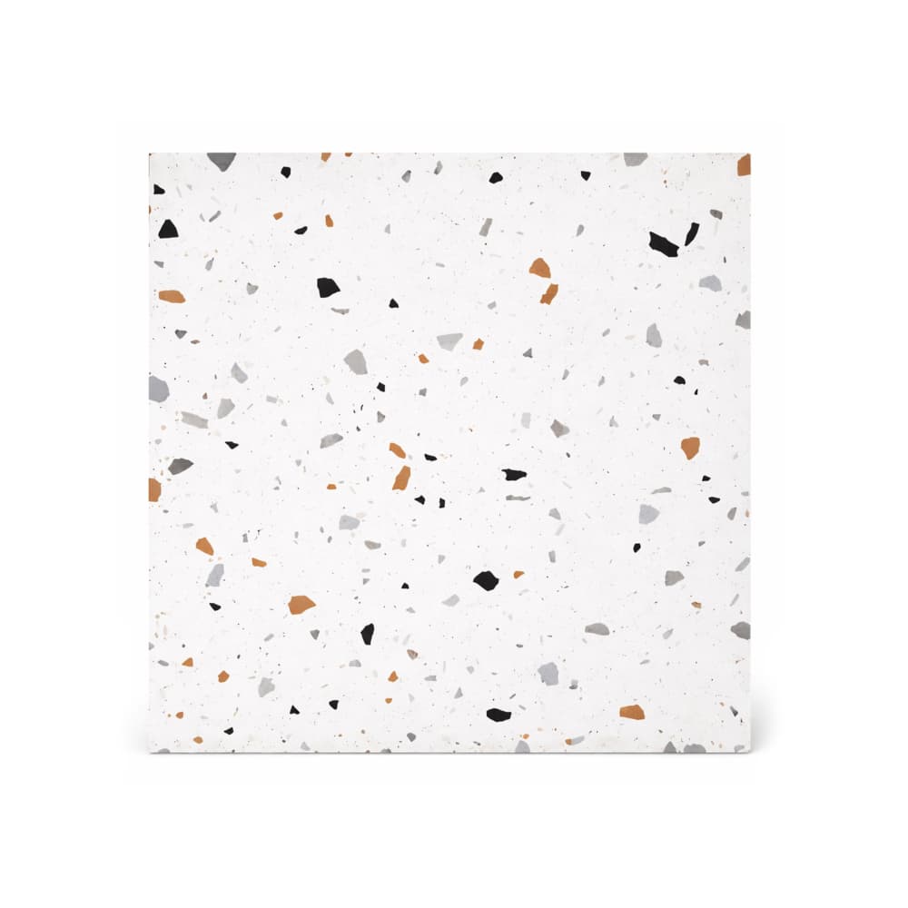 Caja de losas blanca terraza con chips de porcelana esmaltada 600 mm x 600 mm Malu M-1063 (4 U) - Miniatura 2