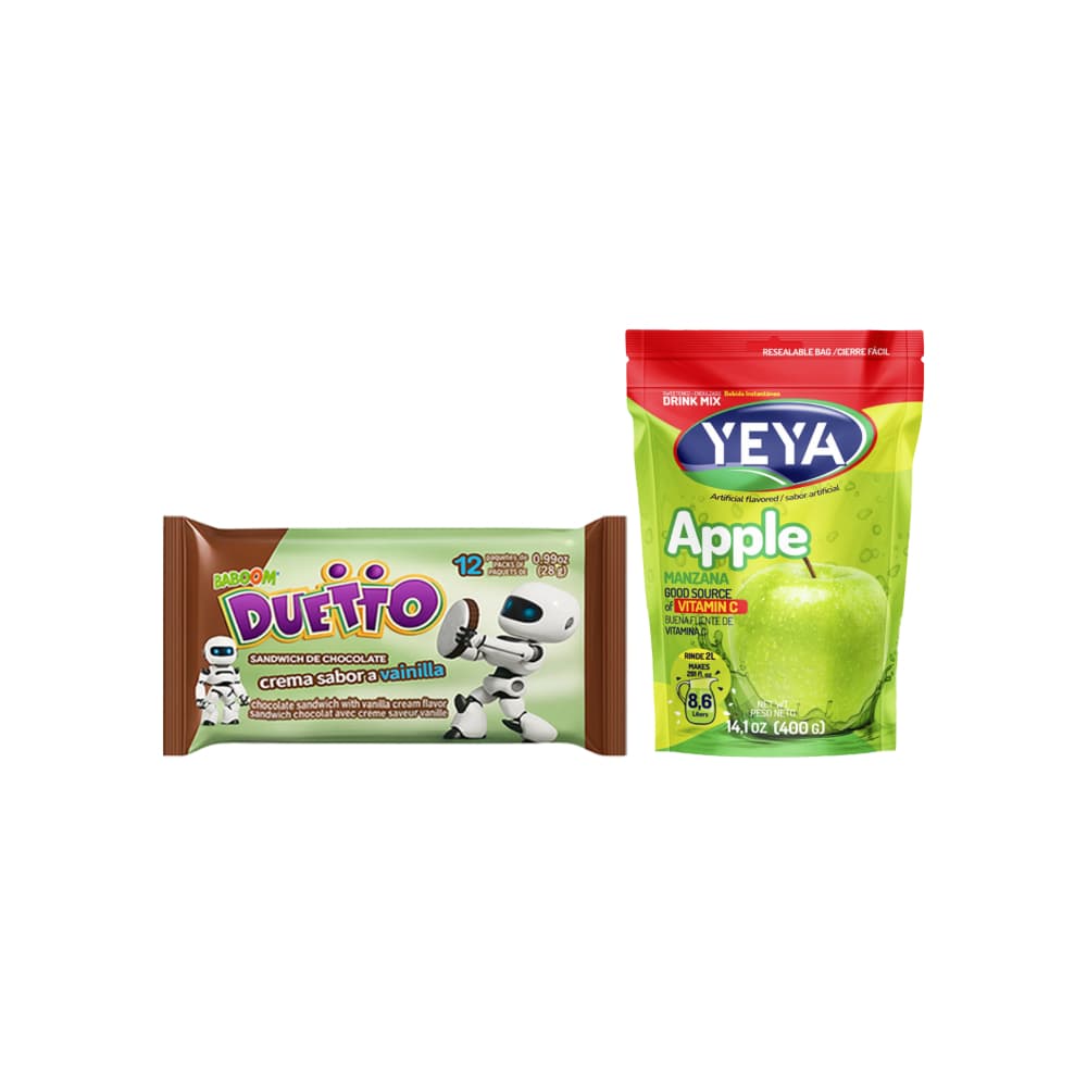 Combo de refresco instantáneo sabor manzana + galletas de chocolate - Imagen 1