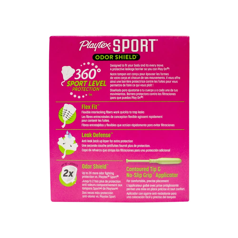 Tampones con aplicador plástico Playtex Sport Odor Shield Regular (16 U) - Miniatura 2