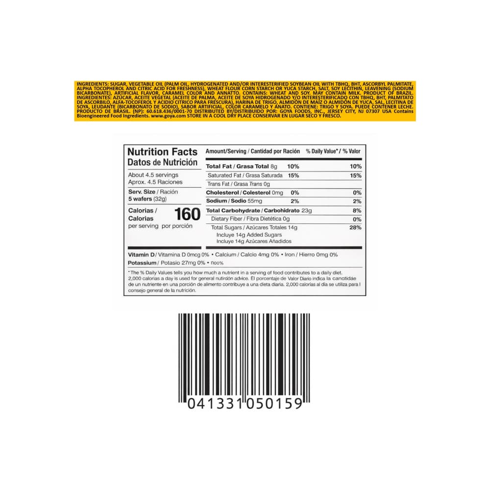 Sorbeto de vainilla relleno con crema sabor a dulce de leche Goya (140 g / 4.94 oz) - Miniatura 3