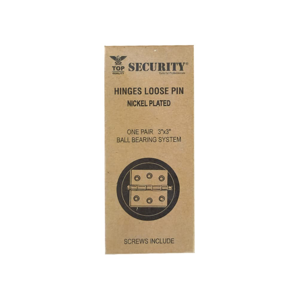 Bisagra de acero con terminación cromada de 76 mm x 76 mm Security (2 U) - Miniatura 5