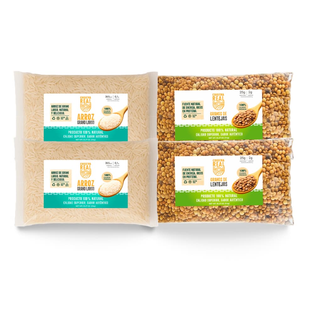 Combo de granos y legumbres Cosecha Real #11: Arroz de grano largo + Lentejas - Imagen 1