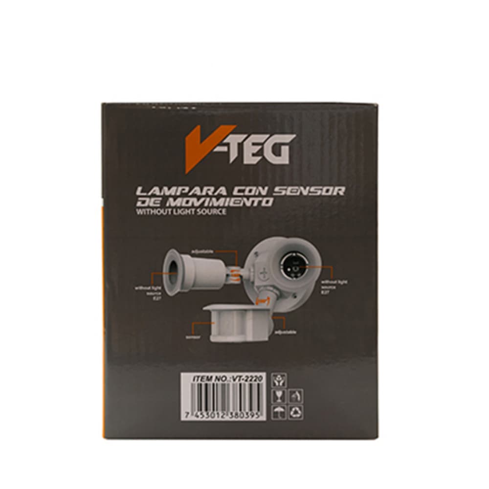 Lámpara ajustable con sensor de movimiento 150 W V-Teg VT-2220 - Miniatura 3