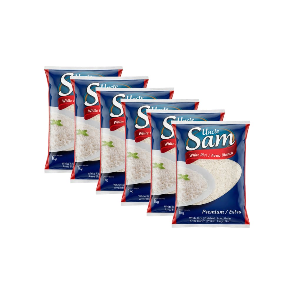 Arroz blanco grano largo Uncle Sam (6 x 1 kg / 2.2 lb) - Miniatura 1