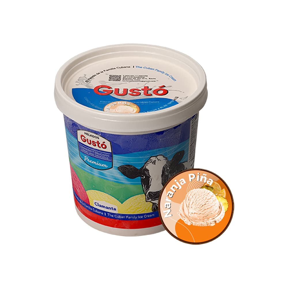 Helado Premium de naranja piña Gustó (1 L) - Miniatura 2