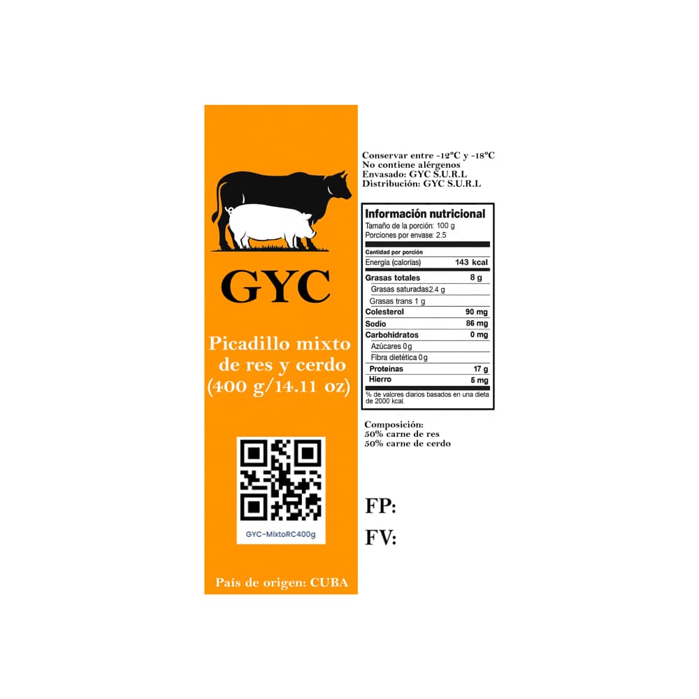 Picadillo mixto de res y cerdo GYC (400 g / 14.11 oz) - Miniatura 3