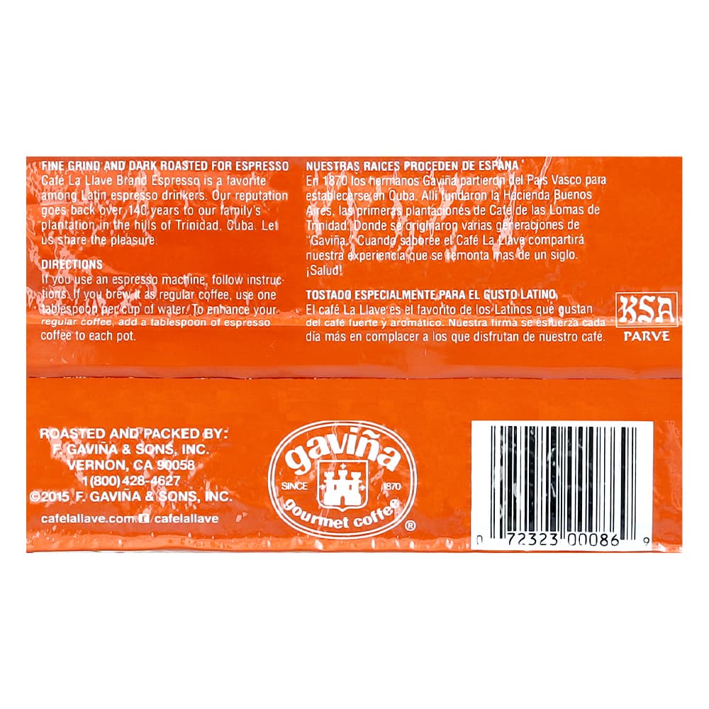 Café espresso descafeinado La Llave (250 g / 8.8 oz) - Miniatura 3