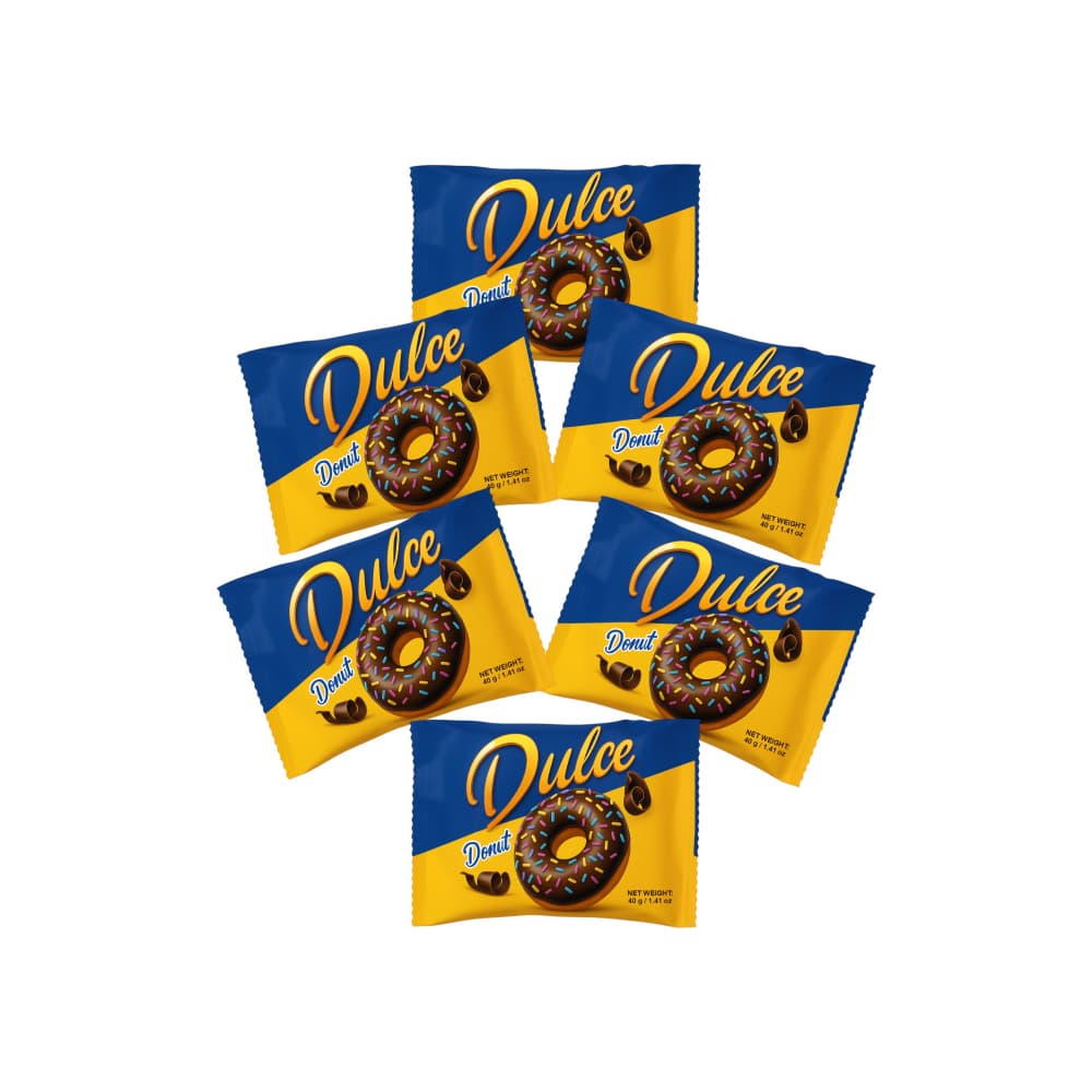 Dona cubierta de chocolate y chispas Dulce (6 x 40 g / 1.41 oz) - Imagen 1