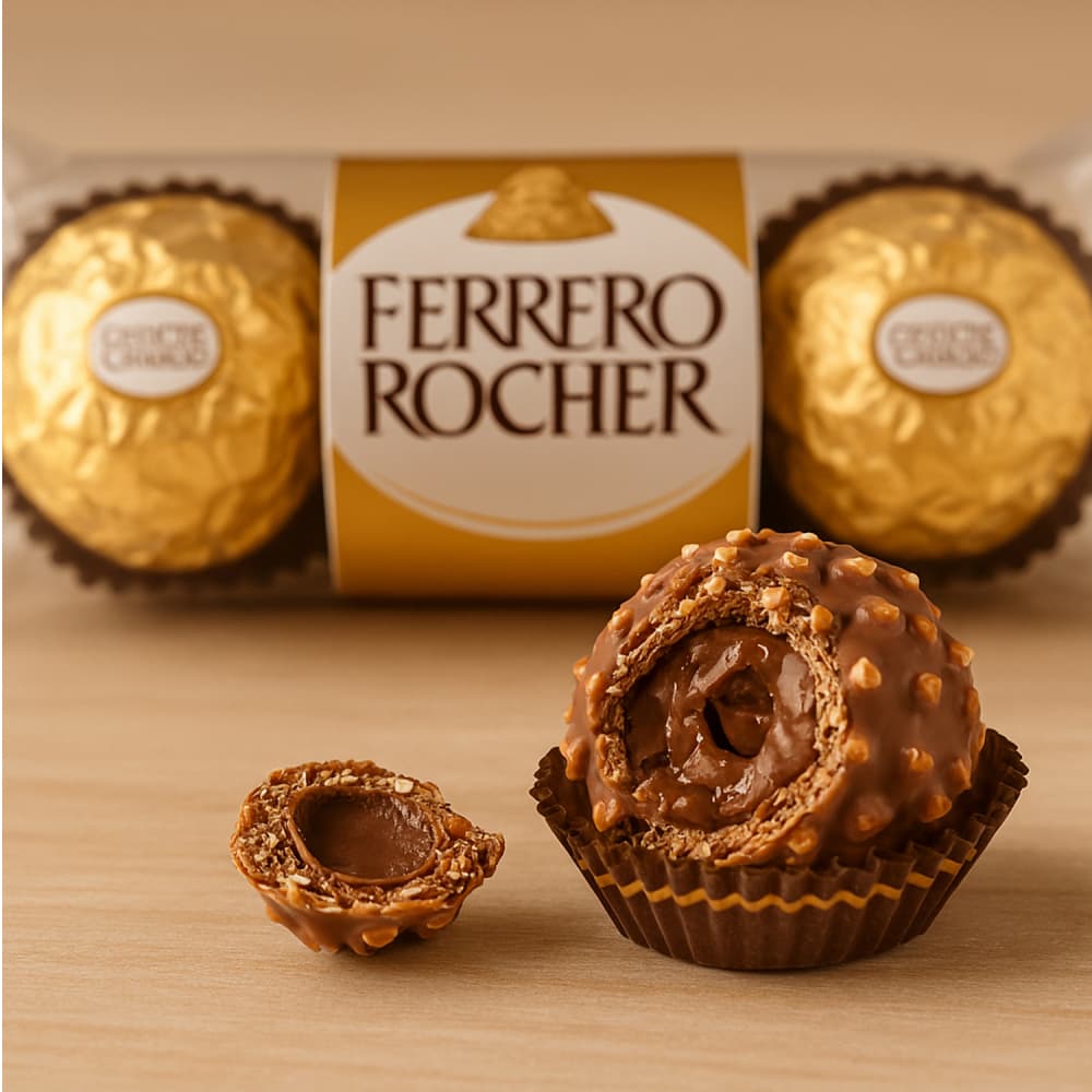 Bombones de chocolate con avellana y galleta Ferrero Rocher (37.5 g / 1.32 oz) - Miniatura 4