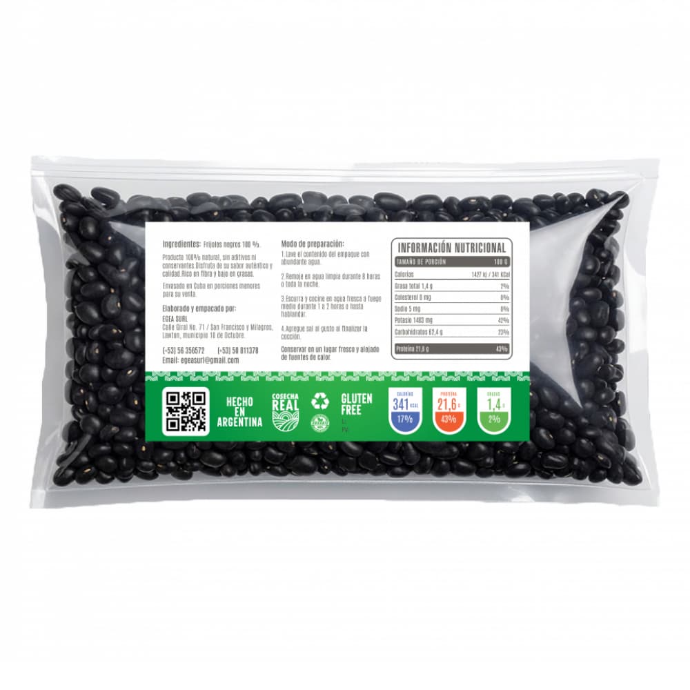 Frijoles negros Cosecha Real (8 x 500 g / 1.1 lb) - Miniatura 2