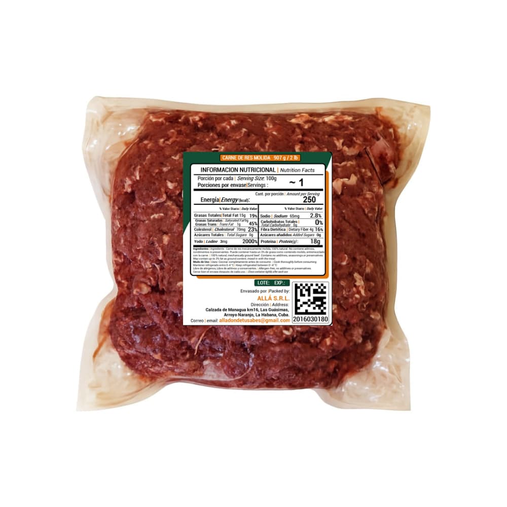 Carne de res molida ALLÁ (907 g / 2 lb) - Miniatura 3